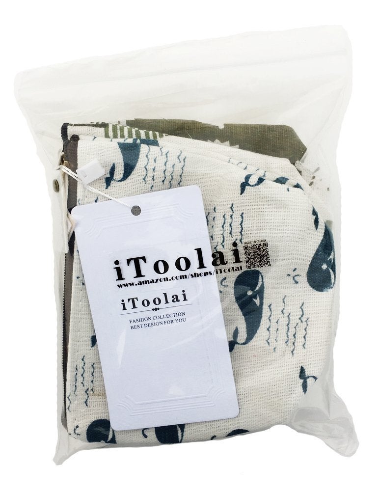 iToolai Women's Canvas Coin Purse Animal Canvas Change Cash Bag Small Purse Wallets, Pack of 4 - Image 5